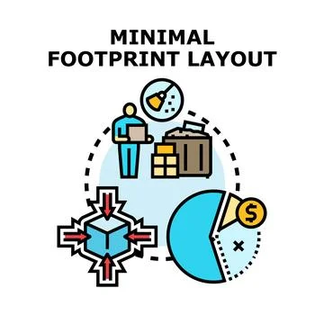 Creating minimal footprint layout for efficient business operations Stock Illustration