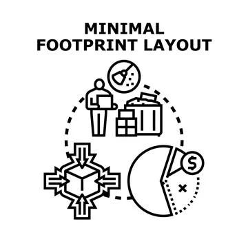 Creating minimal footprint layout for efficient business operations Stock Illustration
