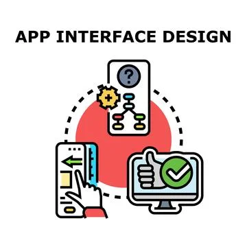 Creating mobile application interface user experience design Stock Illustration