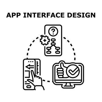Creating mobile application interface user experience design Illustrazione stock