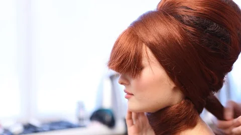 Creating a model hairstyles Stock Footage 71602194
