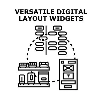 Creating modern digital layout widgets for web design Stock Illustration