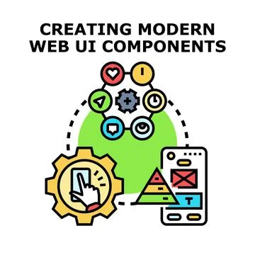 Creating modern web ui components development process Stock Illustration