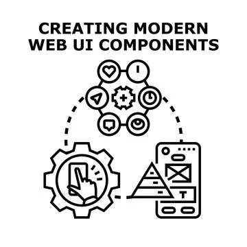 Creating modern web ui components development process Stock Illustration