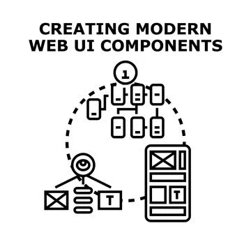 Creating modern web user interface components concept Stock Illustration