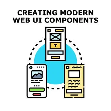 Creating modern web user interface components concept Stock Illustration