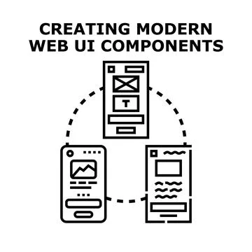 Creating modern web user interface components concept Stock-Illustration
