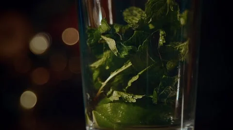Creating of the mojito in slow motion Stock Footage 67858678