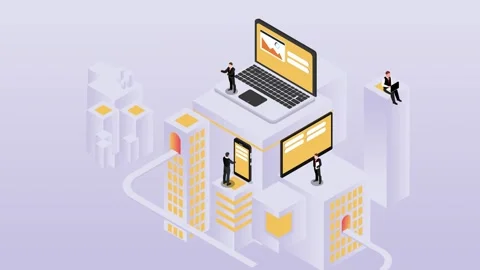 Creating more advanced technology 3d animation cartoon Stock Footage 280367898