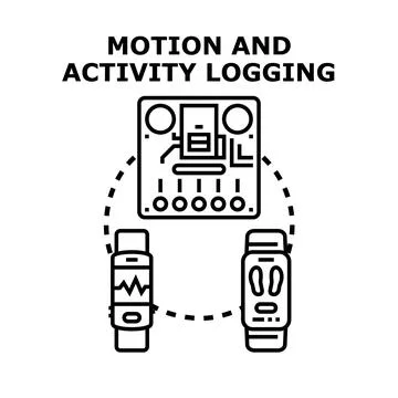 Creating motion activity logging with smart gadgets Stock Illustration