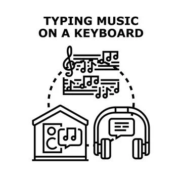 Creating music compositions with digital tools Stock Illustration