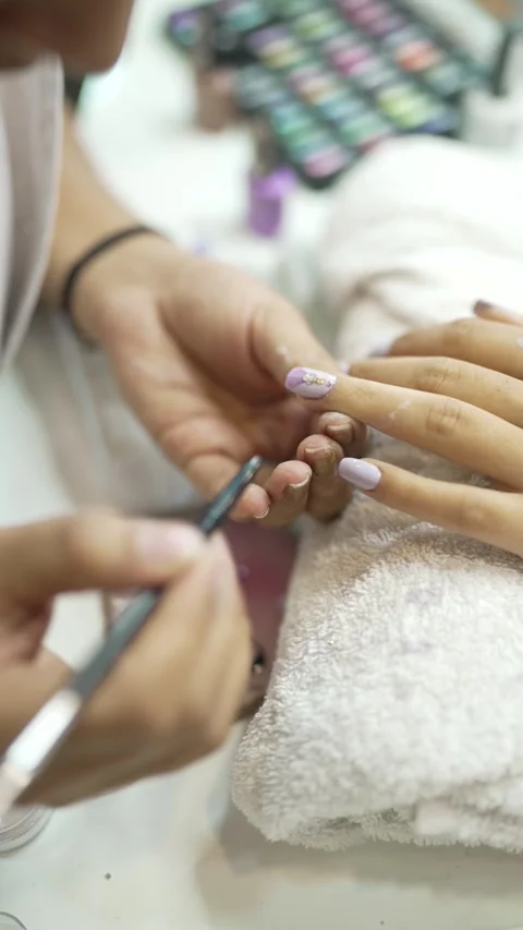 Creating Nail Art Designs Stock Footage 312991109