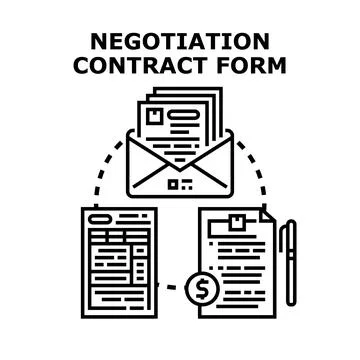 Creating negotiation contract form for business deal Stock Illustration