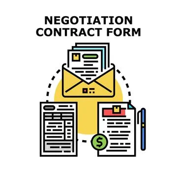 Creating negotiation contract form for business deal Stock Illustration