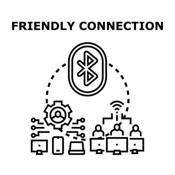 Creating a network connection using technology and devices Stock Illustration