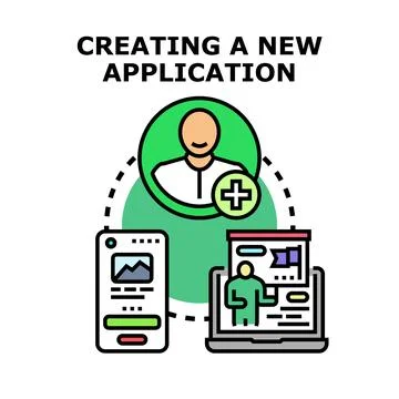Creating a new application vector concept illustration Stock Illustration