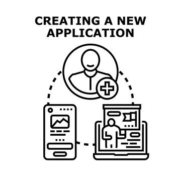 Creating a new application vector concept illustration Stock Illustration