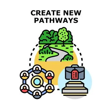 Creating new career pathways through networking concepts Stock Illustration