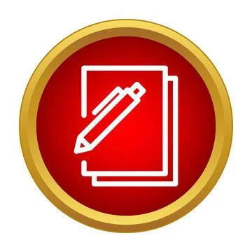 Creating new document outline with a pen icon Illustrazione stock