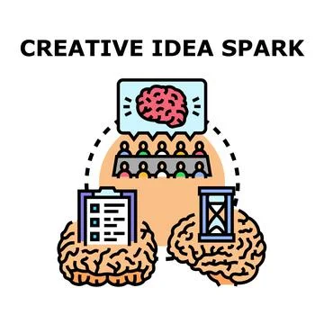 Creating new ideas through team brainstorming and strategic planning 스톡 일러스트