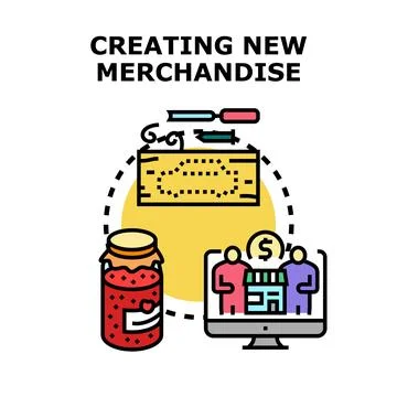 Creating new merchandise product development process Stock Illustration