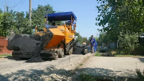 Creating a new road-asphalt surface Stock Footage 94379742