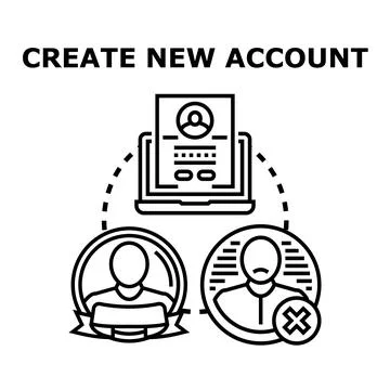 Creating new user account and membership access Stock Illustration
