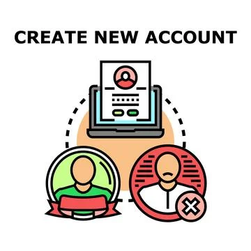 Creating new user account and membership access Stock Illustration