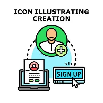 Creating a new user account registration process Stock Illustration