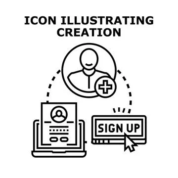 Creating a new user account registration process Stock Illustration