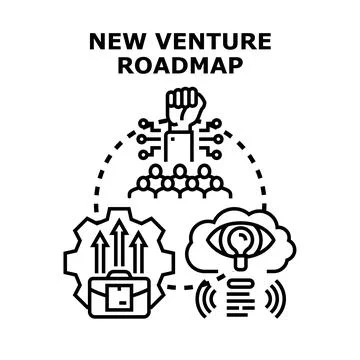 Creating new venture roadmap and business strategy development Stock Illustration