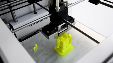 Creating An Object With 3D Printer Stock Footage 95466368