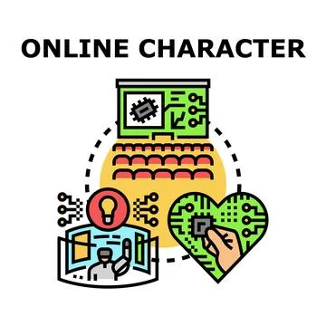Creating online character in virtual reality experience 스톡 일러스트