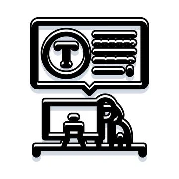 Creating online content graphic design and typography icon イラスト素材