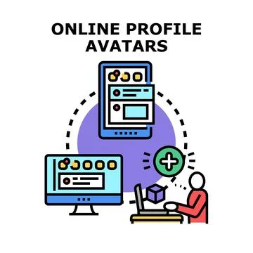 Creating online profile avatars for digital identity Stock Illustration