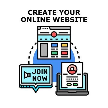 Creating online website page with digital marketing campaign Stockillustratie