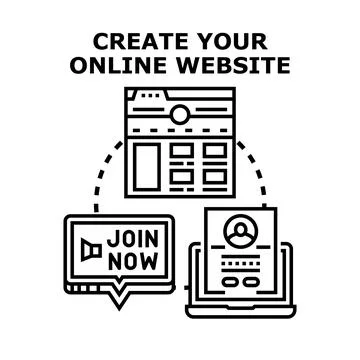 Creating online website page with digital marketing campaign Stock Illustration