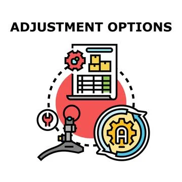 Creating optimal adjustment options settings process Stock Illustration