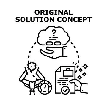 Creating original solution concept for business development Stock Illustration