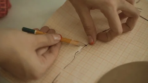 Creating patterns on graph paper. Stock Footage 99815504