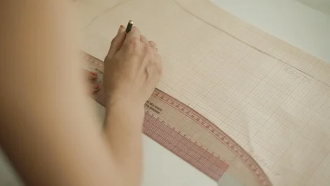 Creating patterns on graph paper. Stock Footage 99815505