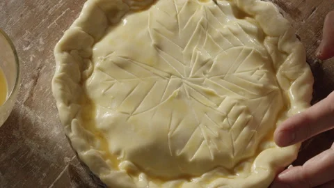 Creating Patterns on Puff Pastry Stock Footage 332520436