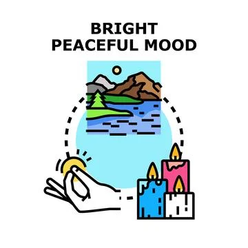 Creating a peaceful mood with natural elements Stockillustratie