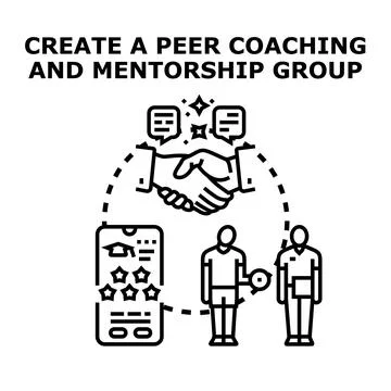 Creating peer coaching and mentorship group concept 스톡 일러스트