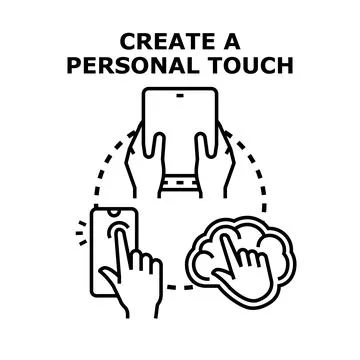 Creating a personal touch with digital technology and cloud services Stockillustratie