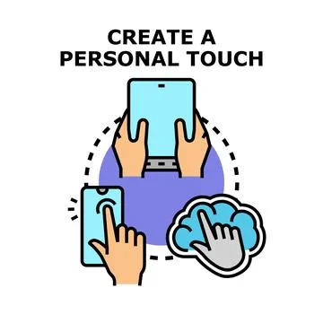 Creating a personal touch with digital technology and cloud services Stock Illustration