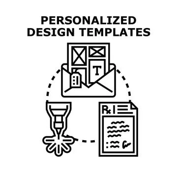 Creating personalized design templates for custom branding communication Stock Illustration
