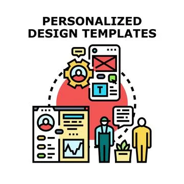 Creating personalized digital design templates for customization Stock Illustration