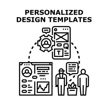 Creating personalized digital design templates for customization Stock Illustration