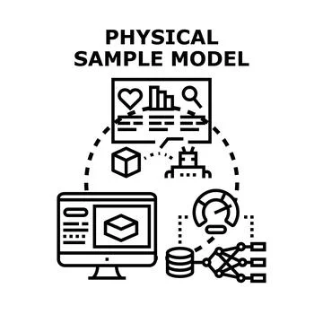 Creating physical sample data model concept Stock Illustration